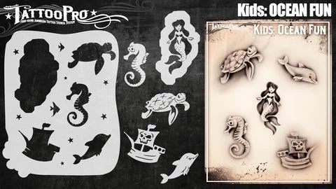 ProAiir Wiser's Kids Ocean Fun Tattoo Pro Stencil Wiser's Tattoo Pro Stencils 4 ProAiir Wiser's Kids Ocean Fun Tattoo Pro Stencil Wiser's Tattoo Pro Stencils