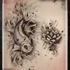 ProAiir Wiser's Tattoo Pro Stencils Wiser's Koi & Lotus Tattoo Pro Stencil