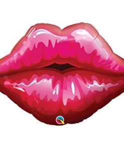 SKS 30" Big Red Kissey Lips Foil SuperShape Balloon
