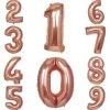 SKS Letters/Numbers Rose Gold Foil Number Balloons 34"
