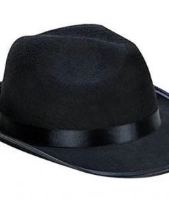 SKS Black Fedora Hat The Roaring 20's Collection