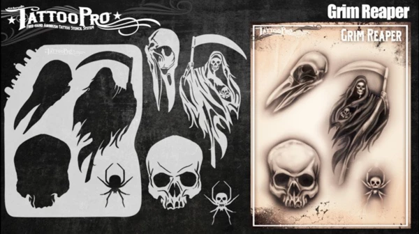 ProAiir Wiser's Grim Reaper Tattoo Pro Stencil 4 ProAiir Wiser's Grim Reaper Tattoo Pro Stencil
