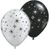 SKS Black / Silver Swirls 11" Latex Balloon