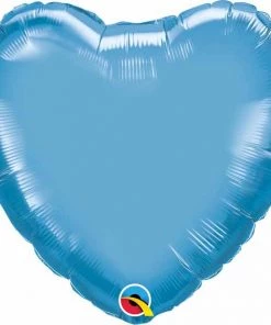 Qualatex DARK BLUE HEART 18" MYLAR CHROME BLUE FOIL BALLOON