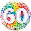 Qualatex Birthday 60 RAINBOW CONFETTI 18" FOIL ROUND BALLOON 1 Qualatex Birthday 60 RAINBOW CONFETTI 18" FOIL ROUND BALLOON